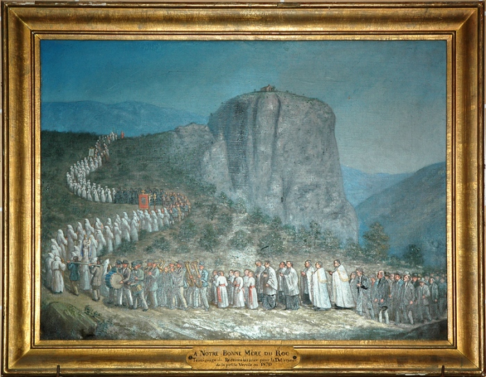 Ex-vot Provence 1870. Procession vers Notre-Dame-du-Roc. Castellane (Alpes-de-Haute-Provence). Photo Serge Panarotto.