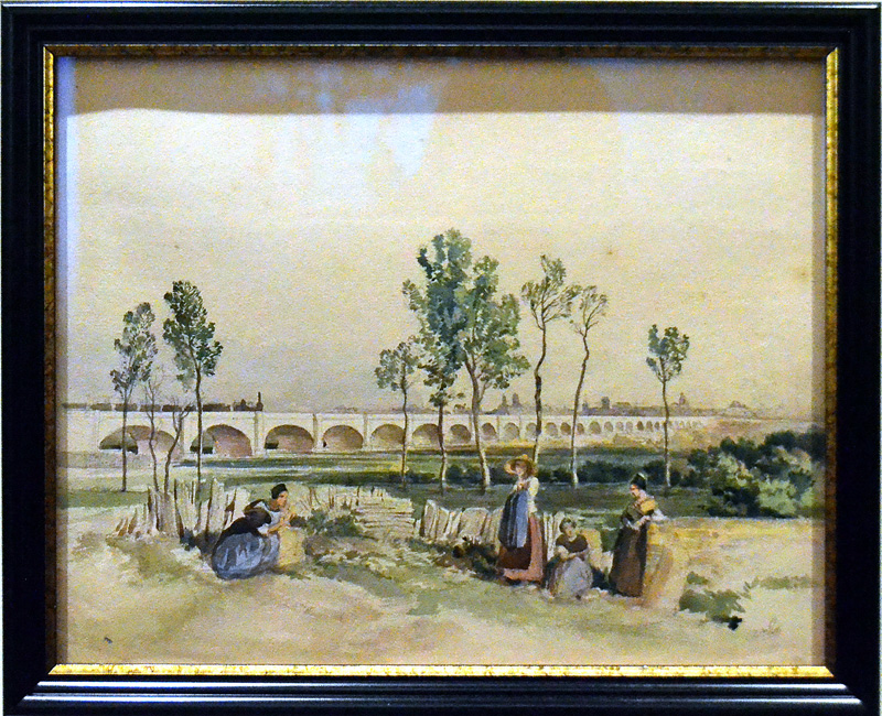 Le pont Saint-Esprit sur le Rhône. Aquarelle. Musée Arlaten à Arles.